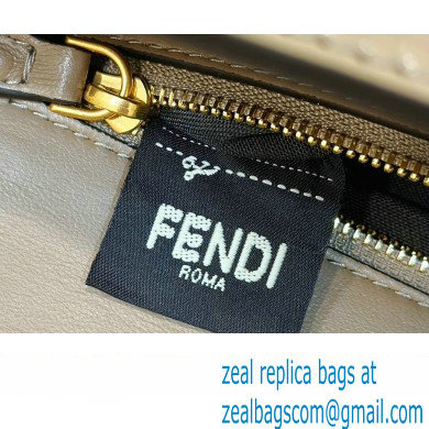 Fendi Medium Baguette Dove gray crocodile leather bag