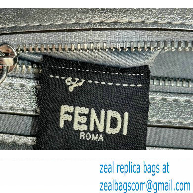 Fendi Medium Baguette Silver leather bag with crystal FF motif