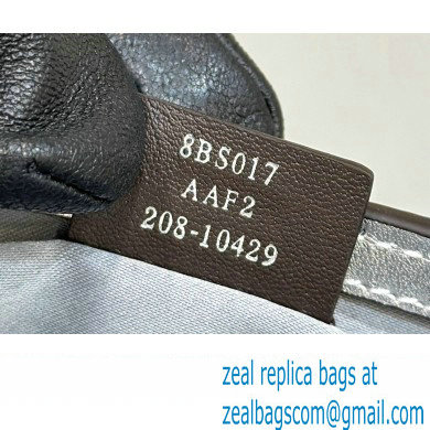 Fendi Mini Baguette Silver leather bag with crystal FF motif