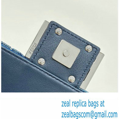 Fendi Mini Baguette bag Dark and mid blue sequin bag