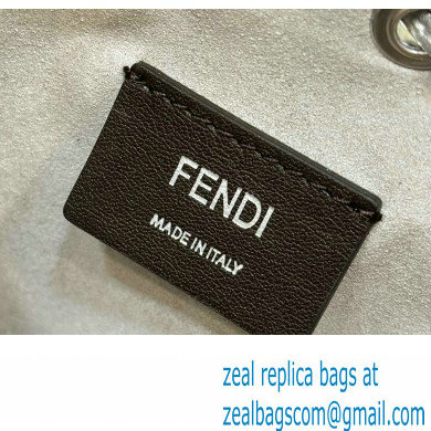 Fendi Mini Mon Tresor Bucket Silver leather bag with crystal FF motif - Click Image to Close