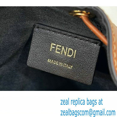 Fendi Mon Tresor Mini bucket bag Beige/Brown canvas with FF embroidery - Click Image to Close