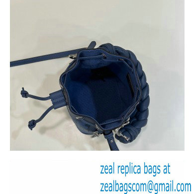 Fendi Mon Tresor Mini bucket bag Blue canvas with FF embroidery