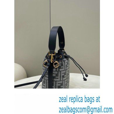 Fendi Mon Tresor Mini bucket bag FF tapestry fabric Gray