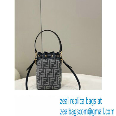 Fendi Mon Tresor Mini bucket bag FF tapestry fabric Gray - Click Image to Close
