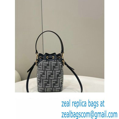 Fendi Mon Tresor Mini bucket bag FF tapestry fabric Gray