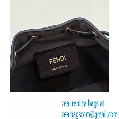 Fendi Mon Tresor Mini bucket bag FF tapestry fabric Gray - Click Image to Close