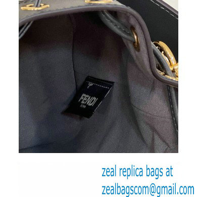 Fendi Mon Tresor Mini bucket bag FF tapestry fabric Gray - Click Image to Close