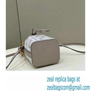 Fendi Mon Tresor Mini bucket bag Gray canvas with FF embroidery