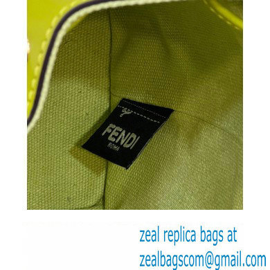 Fendi Mon Tresor Mini bucket bag Green canvas with FF embroidery