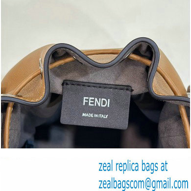 Fendi Mon Tresor Mini bucket bag Leather Brown with 3D Flower - Click Image to Close