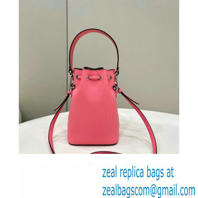 Fendi Mon Tresor Mini bucket bag Leather Pink with 3D Flower