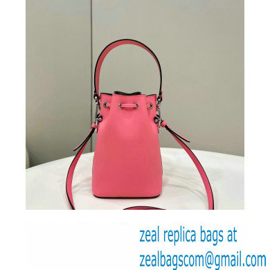 Fendi Mon Tresor Mini bucket bag Leather Pink with 3D Flower - Click Image to Close