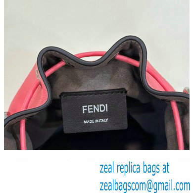 Fendi Mon Tresor Mini bucket bag Leather Pink with 3D Flower - Click Image to Close