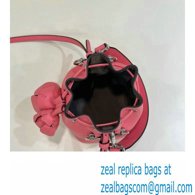 Fendi Mon Tresor Mini bucket bag Leather Pink with 3D Flower