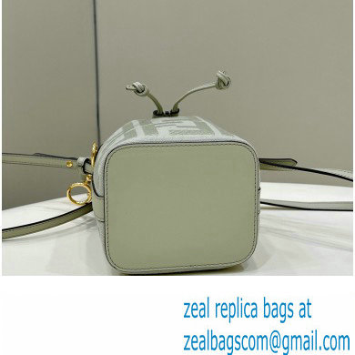 Fendi Mon Tresor Mini bucket bag Light Green canvas with FF embroidery