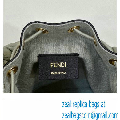 Fendi Mon Tresor Mini bucket bag Light Green canvas with FF embroidery