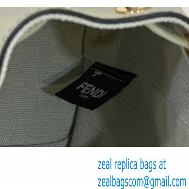 Fendi Mon Tresor Mini bucket bag Light Green canvas with FF embroidery - Click Image to Close