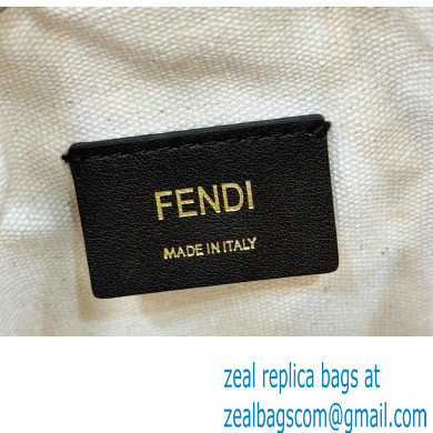 Fendi Mon Tresor Mini bucket bag Multicolor Gray canvas with FF embroidery