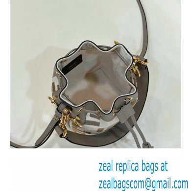 Fendi Mon Tresor Mini bucket bag Multicolor Gray canvas with FF embroidery
