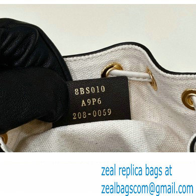 Fendi Mon Tresor Mini bucket bag Multicolor White canvas with FF embroidery