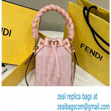 Fendi Mon Tresor Mini bucket bag Pink canvas with FF embroidery