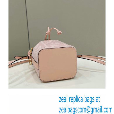 Fendi Mon Tresor Mini bucket bag Pink canvas with FF embroidery