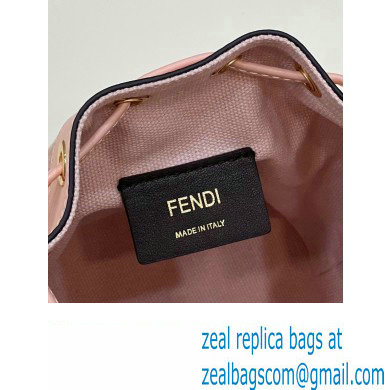 Fendi Mon Tresor Mini bucket bag Pink canvas with FF embroidery