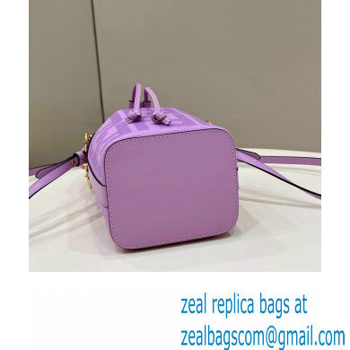 Fendi Mon Tresor Mini bucket bag Purple canvas with FF embroidery