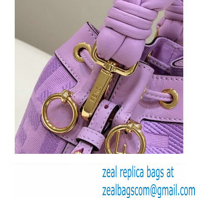 Fendi Mon Tresor Mini bucket bag Purple canvas with FF embroidery - Click Image to Close
