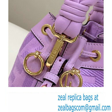 Fendi Mon Tresor Mini bucket bag Purple canvas with FF embroidery