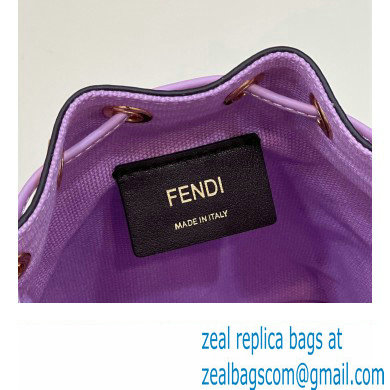 Fendi Mon Tresor Mini bucket bag Purple canvas with FF embroidery - Click Image to Close