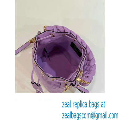 Fendi Mon Tresor Mini bucket bag Purple canvas with FF embroidery