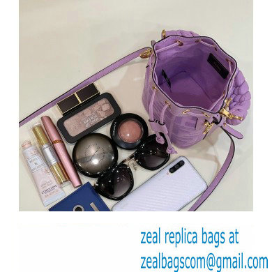 Fendi Mon Tresor Mini bucket bag Purple canvas with FF embroidery