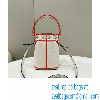 Fendi Mon Tresor Mini bucket bag White/Pink canvas