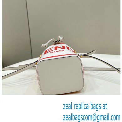 Fendi Mon Tresor Mini bucket bag White/Pink canvas
