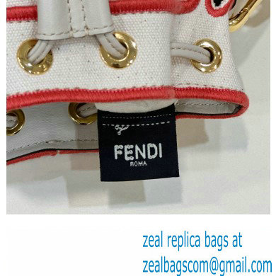 Fendi Mon Tresor Mini bucket bag White/Pink canvas