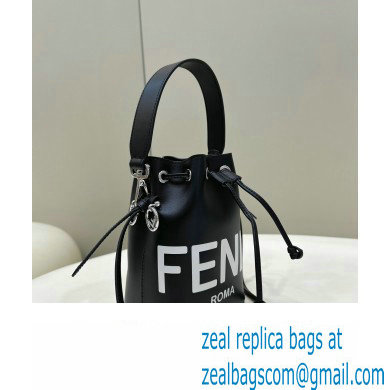 Fendi Mon Tresor Mini bucket bag leather Black/White