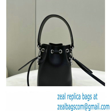 Fendi Mon Tresor Mini bucket bag leather Black/White