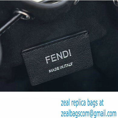 Fendi Mon Tresor Mini bucket bag leather Black/White