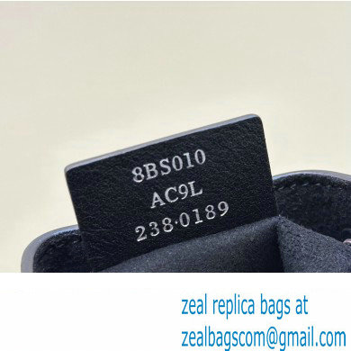 Fendi Mon Tresor Mini bucket bag leather Black/White - Click Image to Close