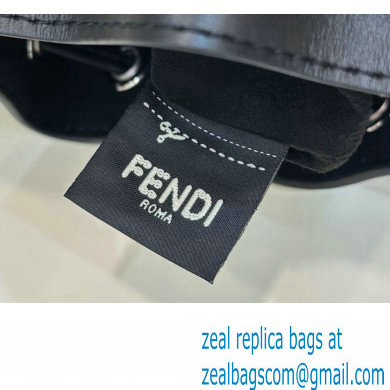 Fendi Mon Tresor Mini bucket bag leather Black/White - Click Image to Close