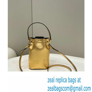 Fendi Mon Tresor Mini bucket bag leather Gold