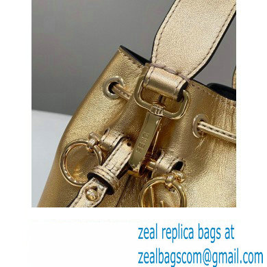 Fendi Mon Tresor Mini bucket bag leather Gold
