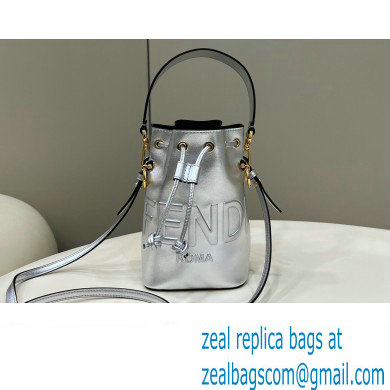 Fendi Mon Tresor Mini bucket bag leather Silver - Click Image to Close