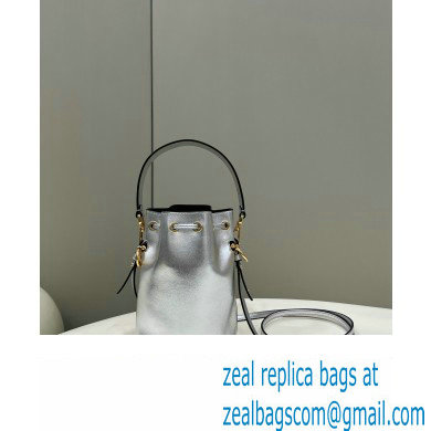 Fendi Mon Tresor Mini bucket bag leather Silver