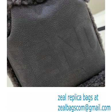 Fendi Mon Tresor Mini bucket bag sheepskin Gray nubuck