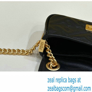 Fendi Nano Baguette Chain Bag Leather Black