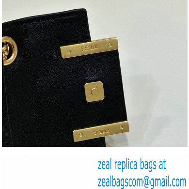 Fendi Nano Baguette Chain Bag Leather Black