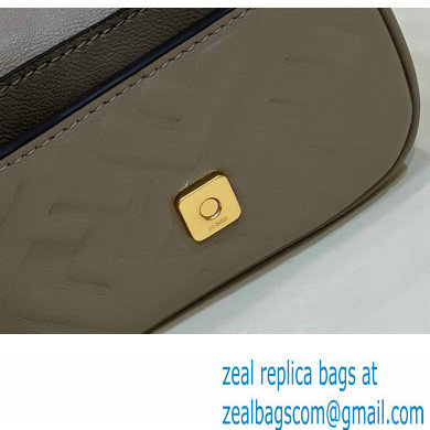 Fendi Nano Baguette Chain Bag Leather Gray